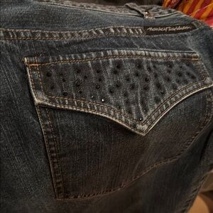 Harley-Davidson Blue Boot Cut Jeans with Vintage Style